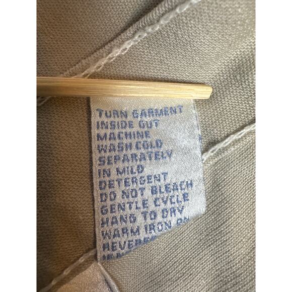 Vintage Straight Leg Khaki Jeans Pants Womens 6 Exposed Stitching Ramie Tan - Picture 8 of 8